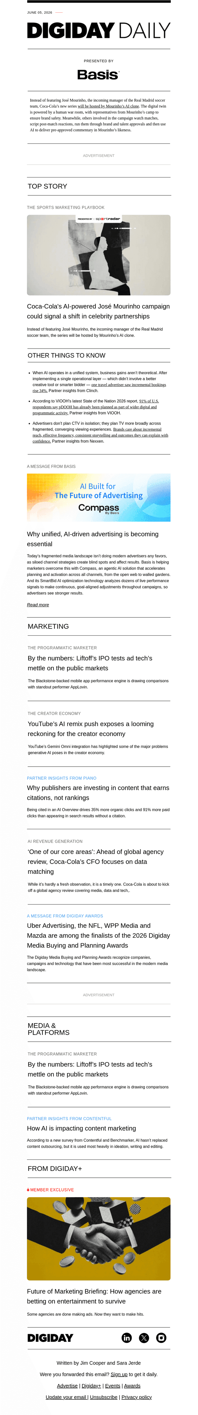 Digiday email from Fri, Jun 5, 2026
