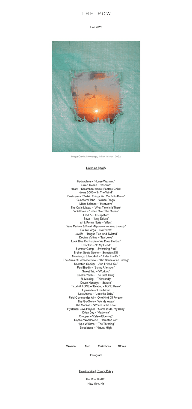 June 2026 | A Playlist by The Row