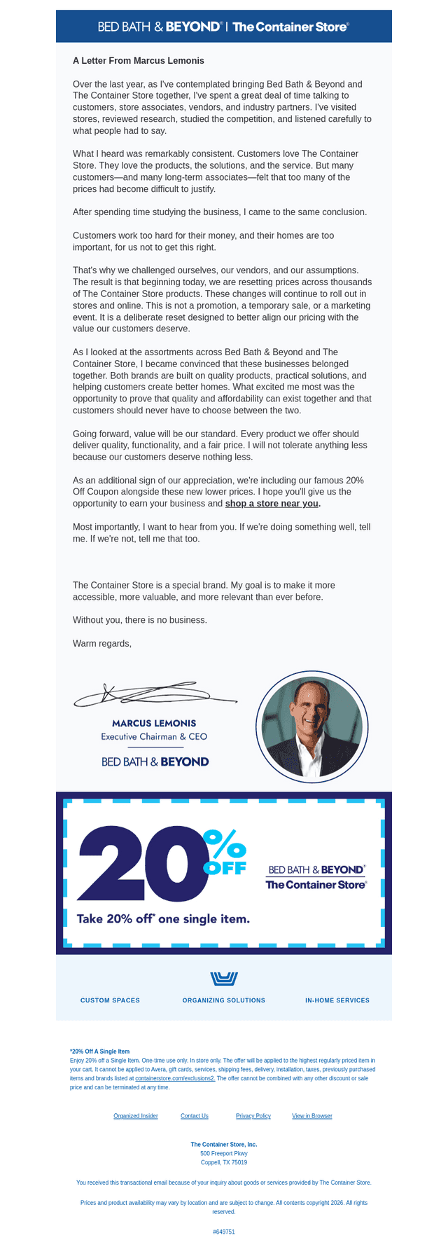 The Container Store email from Fri, Jun 5, 2026