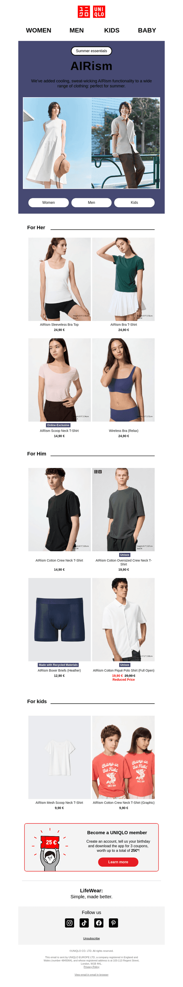 UNIQLO email from Sat, Jun 6, 2026