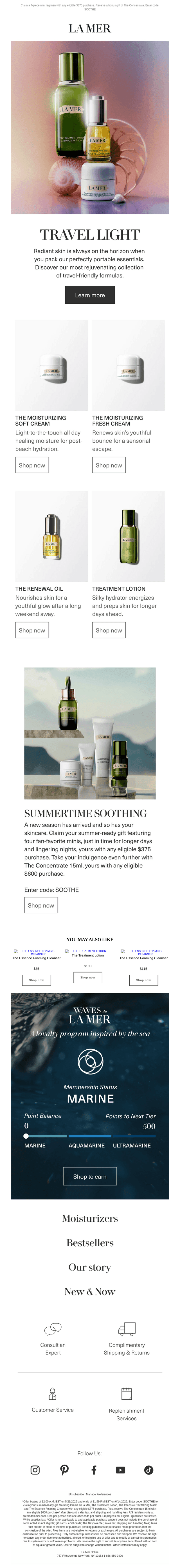La Mer email from Sat, Jun 6, 2026