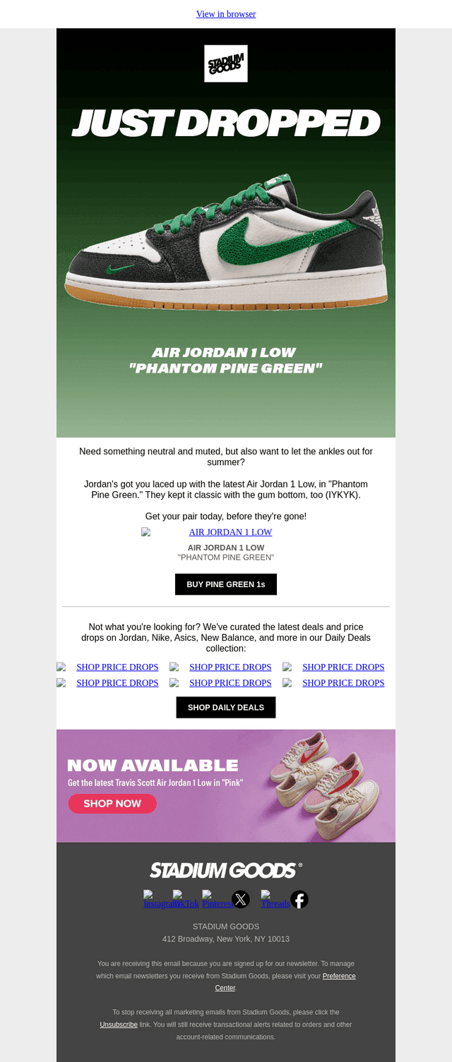 Air Jordan 1 Low "Phantom Pine Green"
