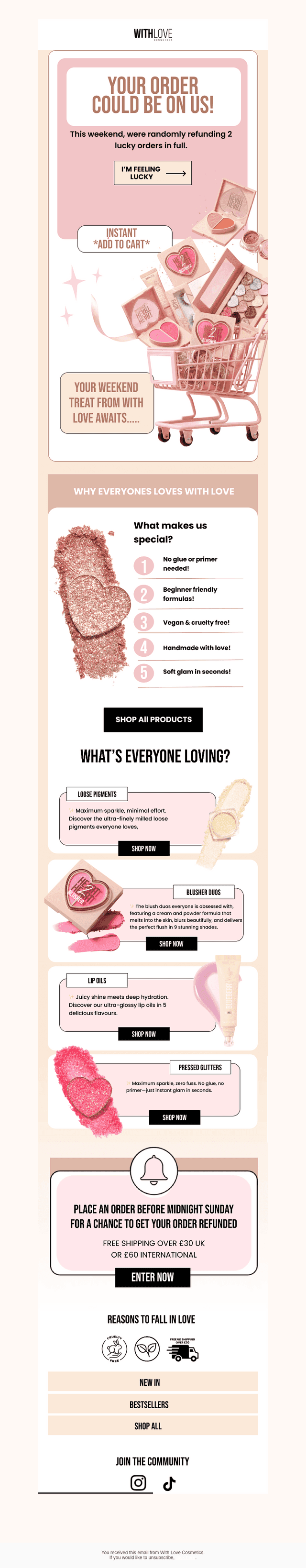 Withlovecosmetics email from Sat, Jun 6, 2026