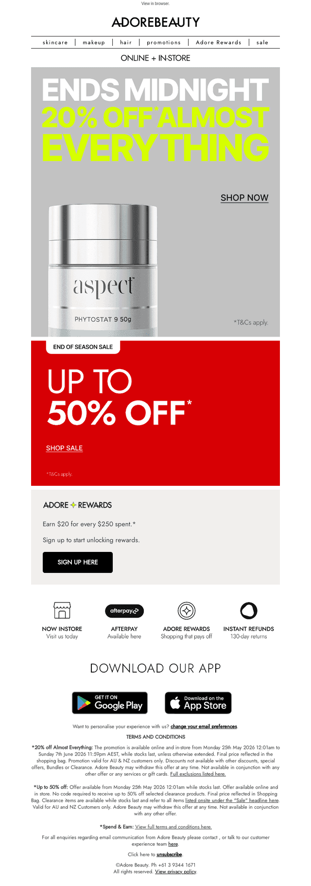 ENDS MIDNIGHT: 20% off almost everything*