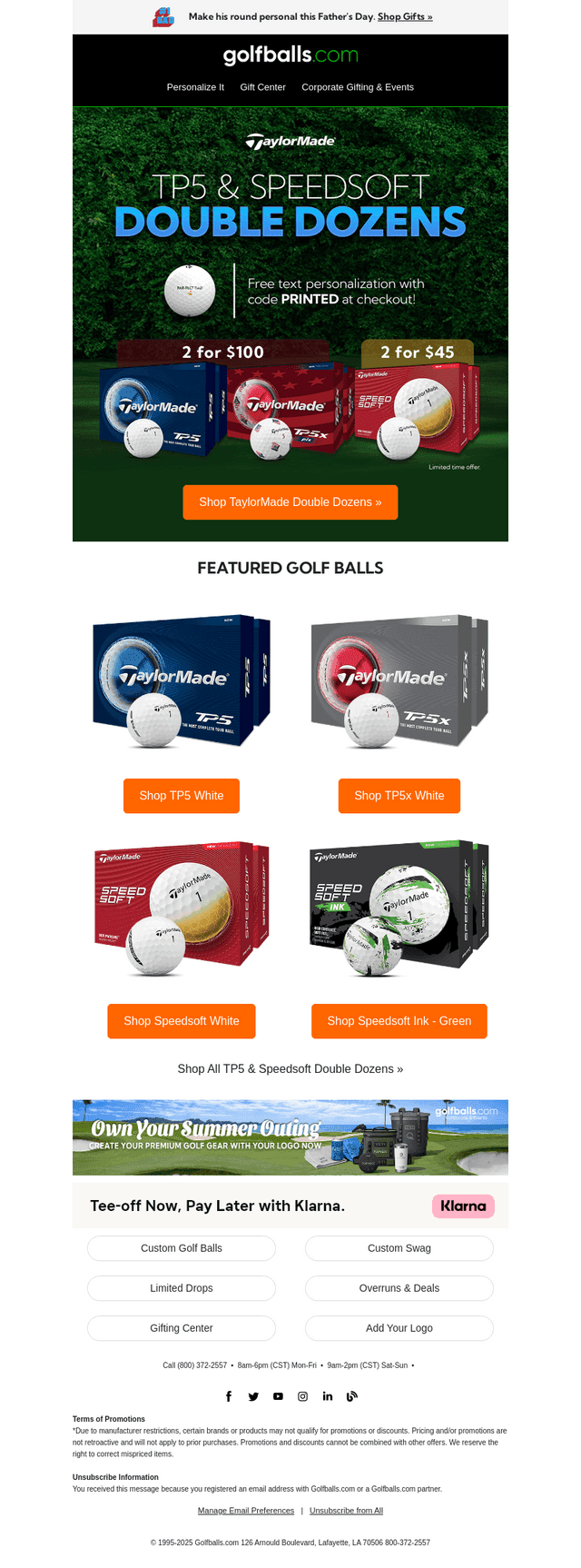 Golfballs email from Sun, Jun 7, 2026