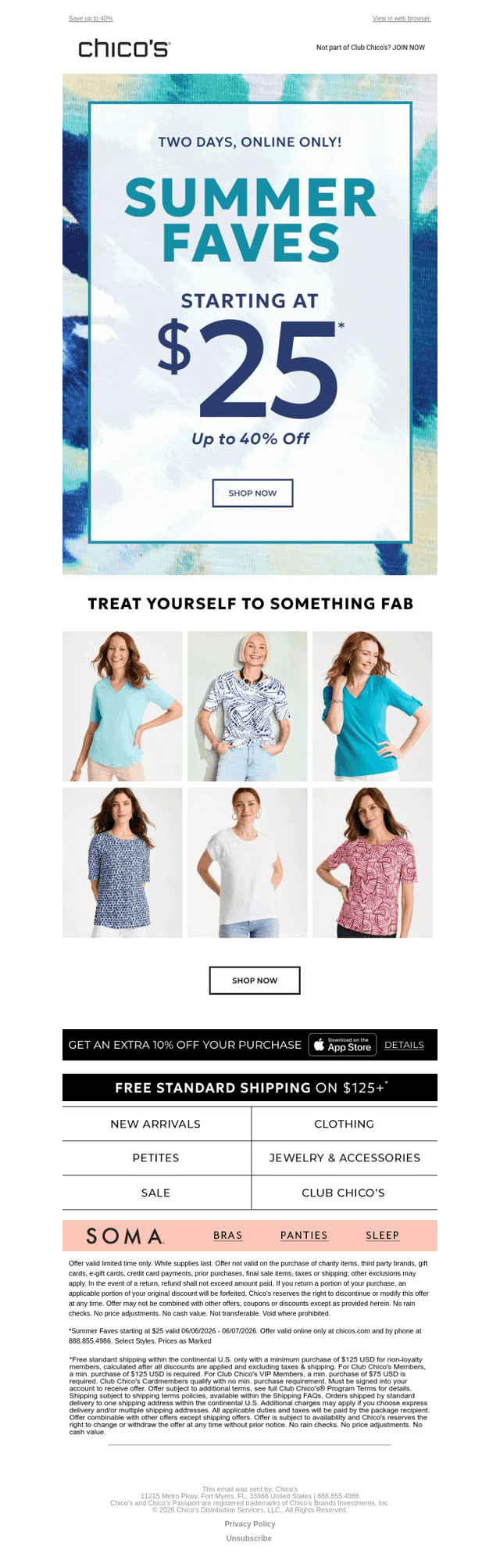 TWO DAYS ONLY! $25+ SUMMER FAVES