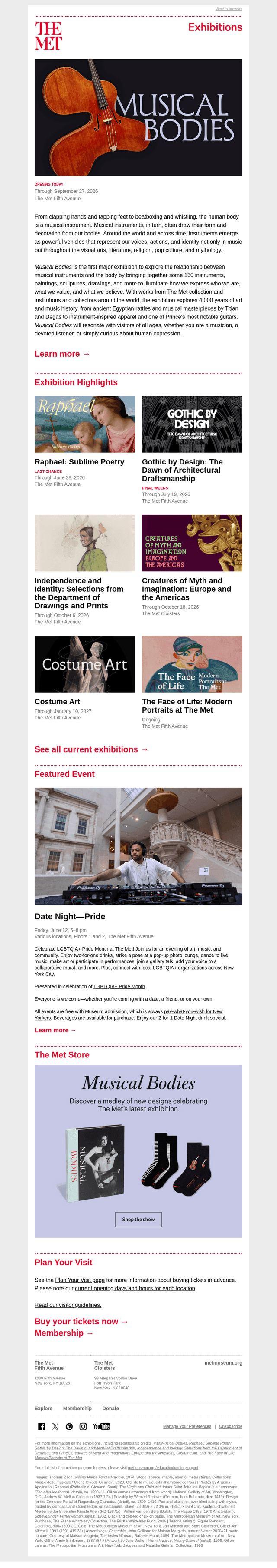 "Musical Bodies" opens today