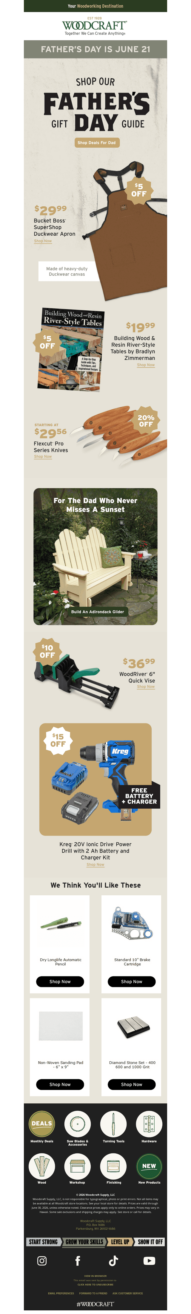 Woodcraft email from Sun, Jun 7, 2026