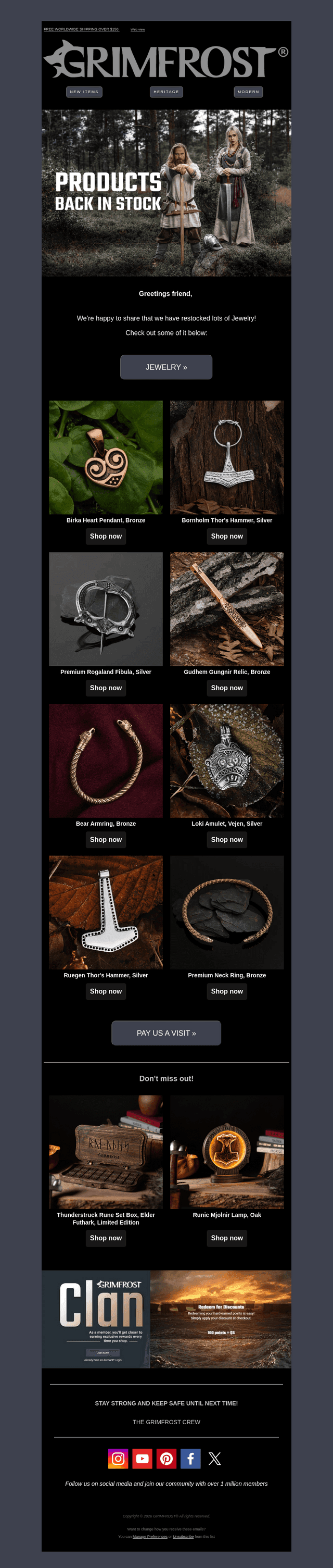 Jewelry Back in Stock