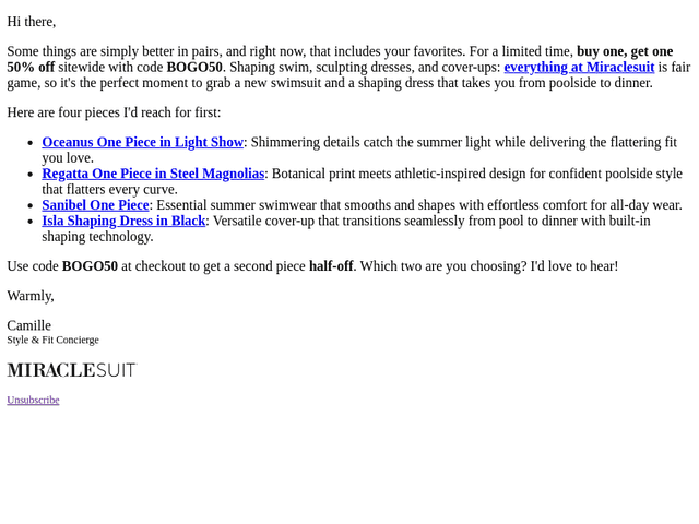 Buy one, get one 50% off sitewide