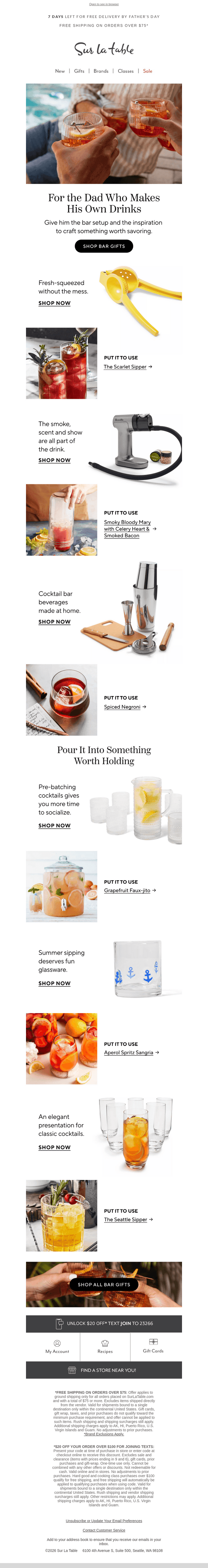 Sur La Table email from Sun, Jun 7, 2026