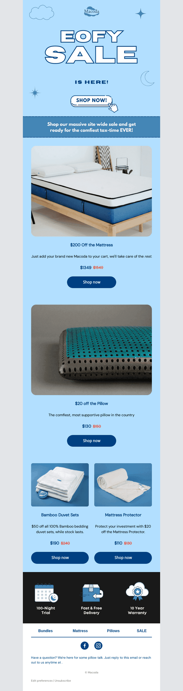 Macoda Mattress email from Sun, Jun 7, 2026