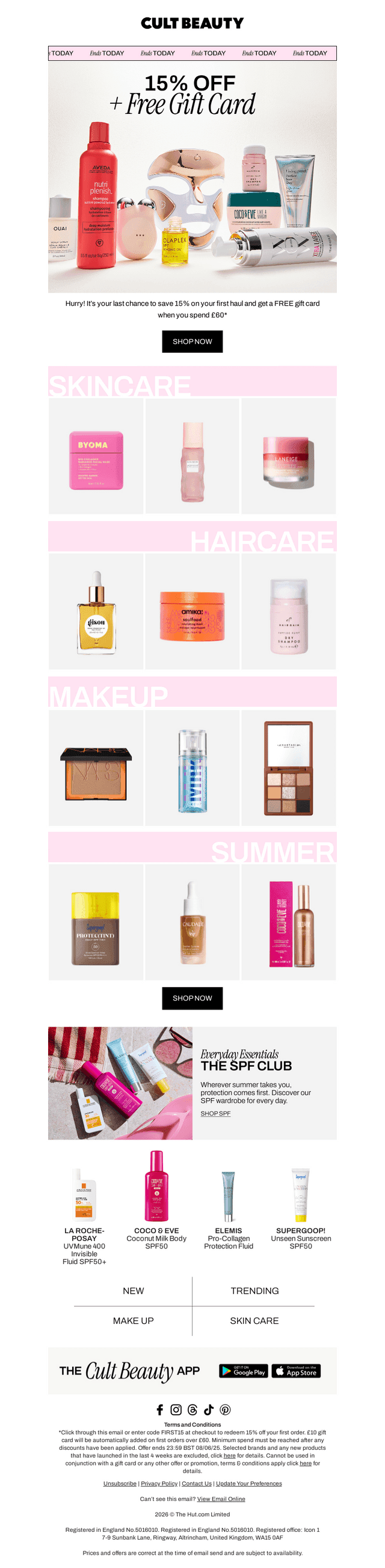 CultBeauty email from Mon, Jun 8, 2026