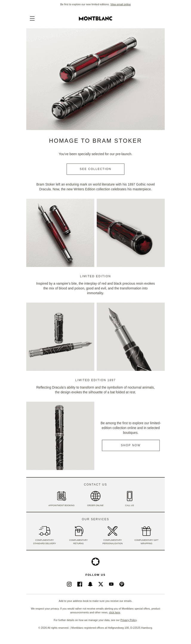 Montblanc email from Mon, Jun 8, 2026