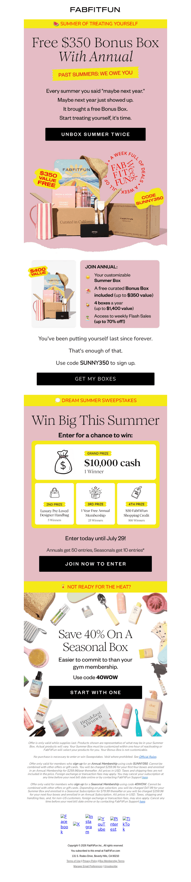 FabFitFun email from Mon, Jun 8, 2026