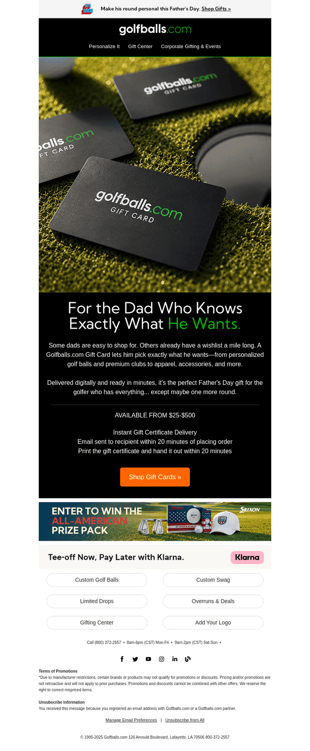 Golfballs email from Tue, Jun 9, 2026