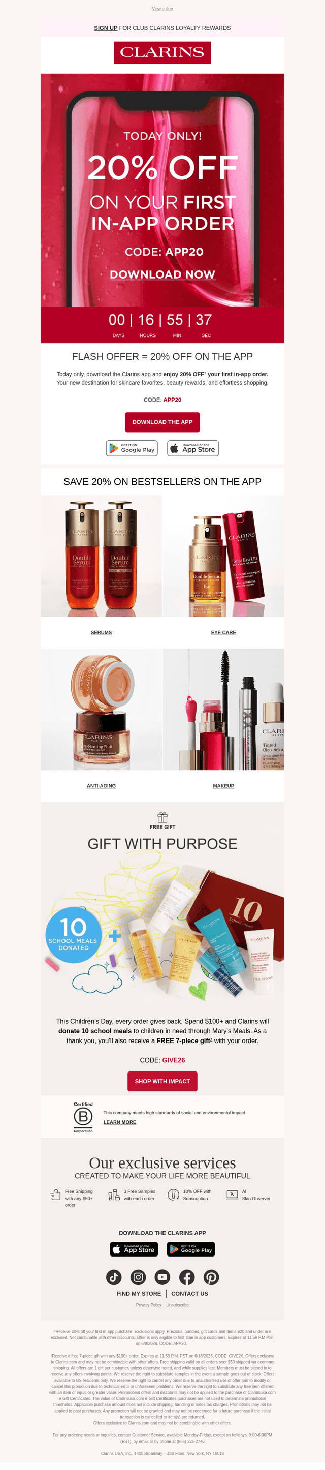Clarins email from Tue, Jun 9, 2026