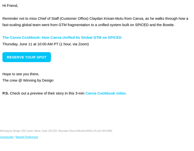 Winning by Design email from Tue, Jun 9, 2026