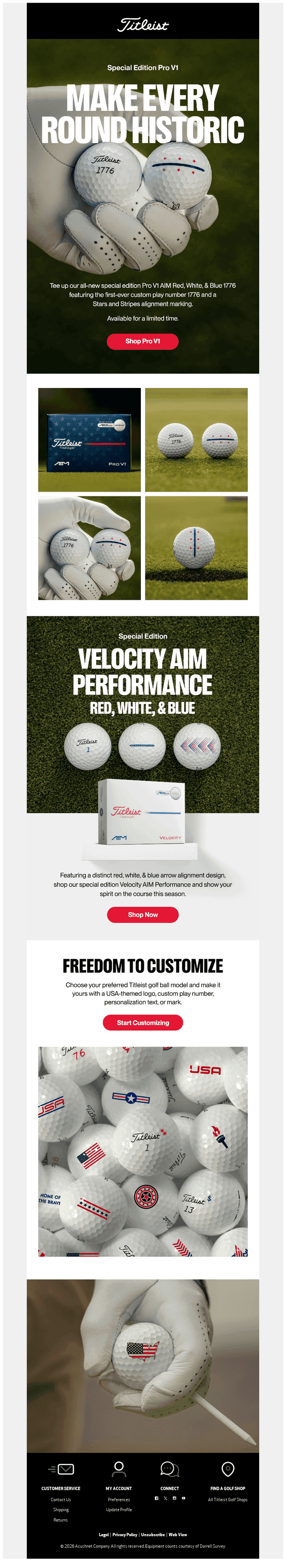 Pro V1 AIM 1776 | Make Every Round Historic