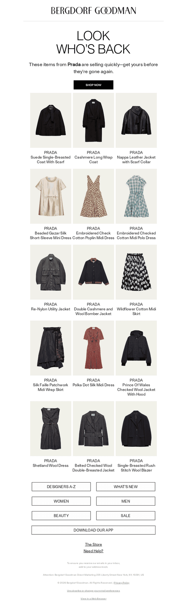 It's back: sold-out Prada