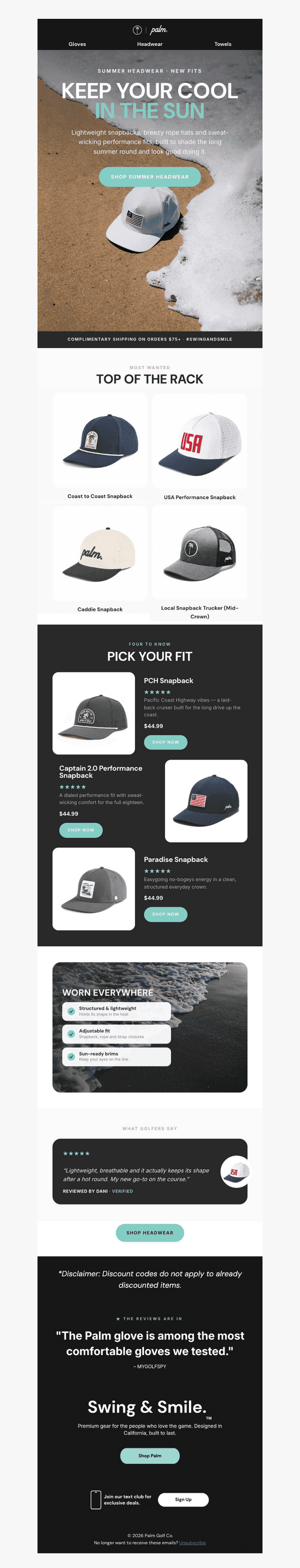Snapbacks, ropes hats and performance fits