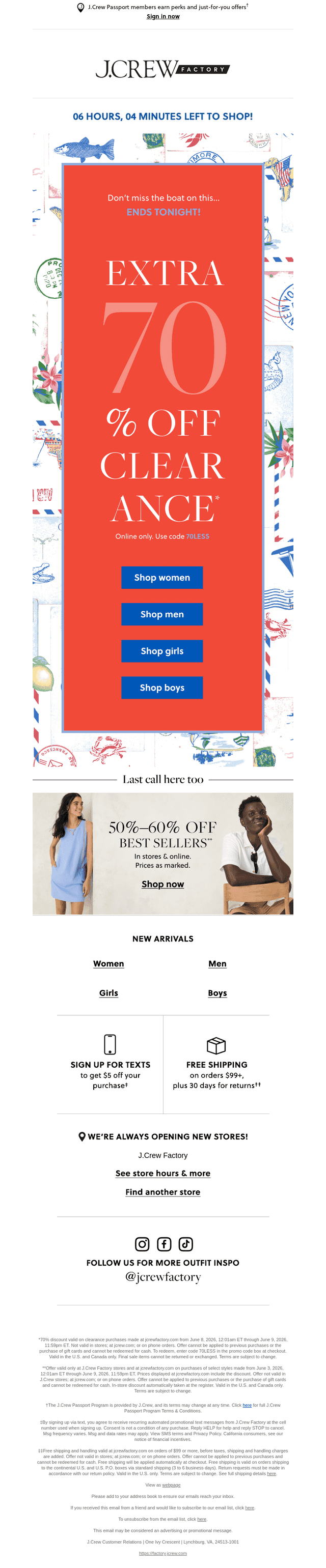 Extra 70% off clearance is ending tonight (for real!)