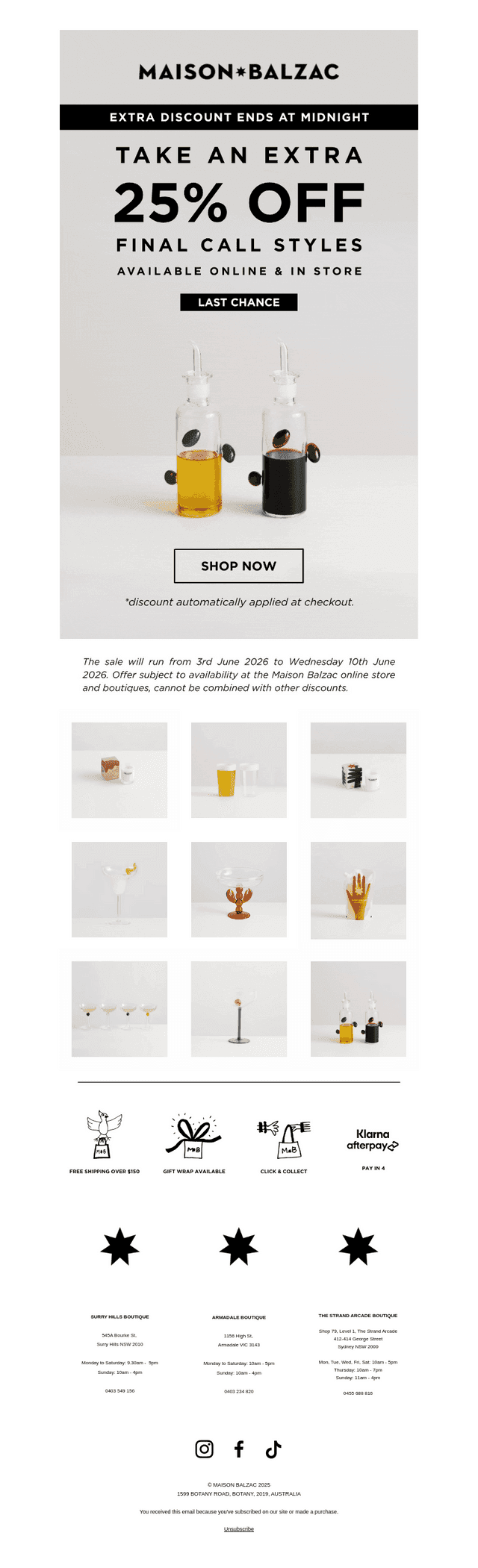 LAST CHANCE - extra discount ends at midnight