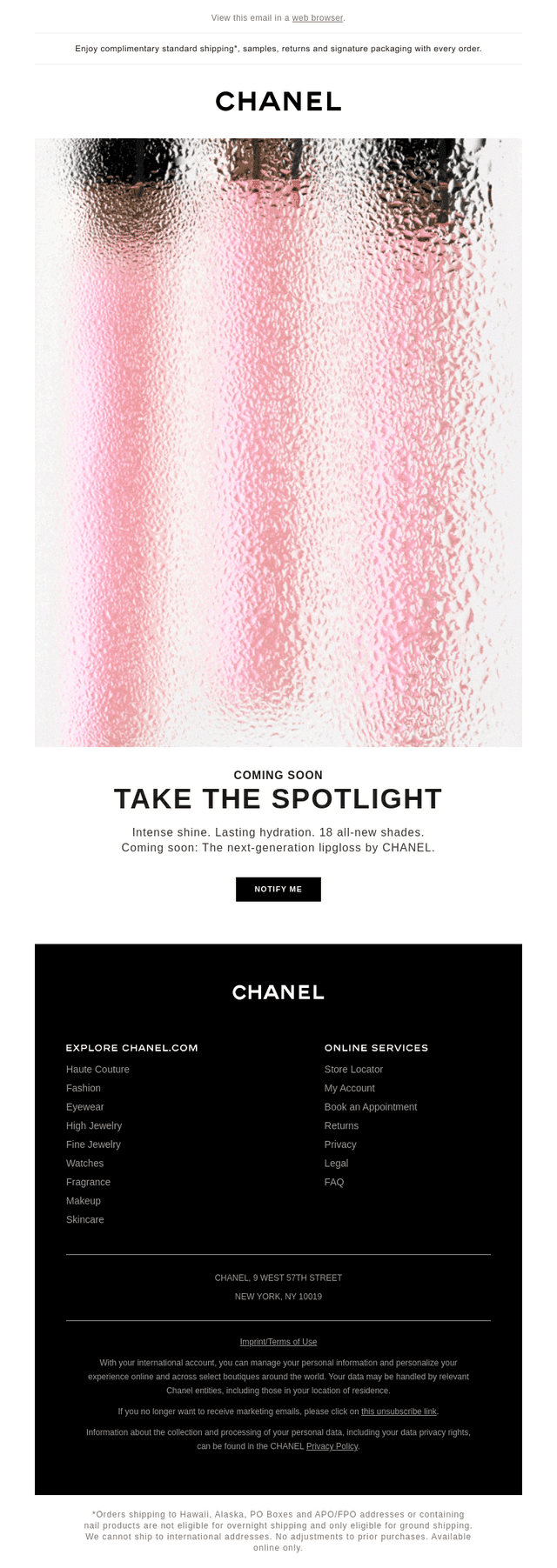 Chanel email from Tue, Jun 9, 2026
