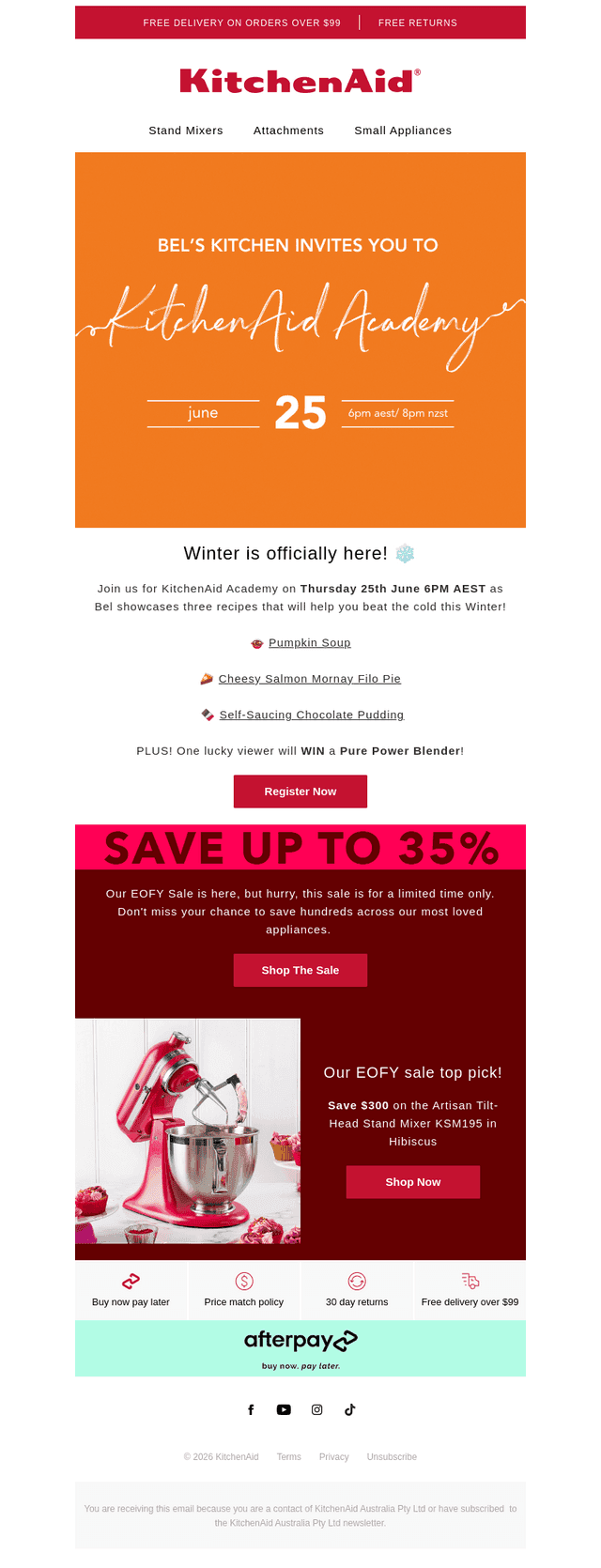 KitchenAid Australia & New Zealand email from Wed, Jun 10, 2026