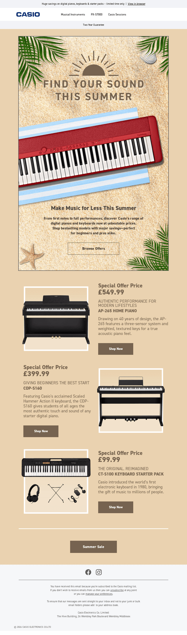 Casio email from Wed, Jun 10, 2026