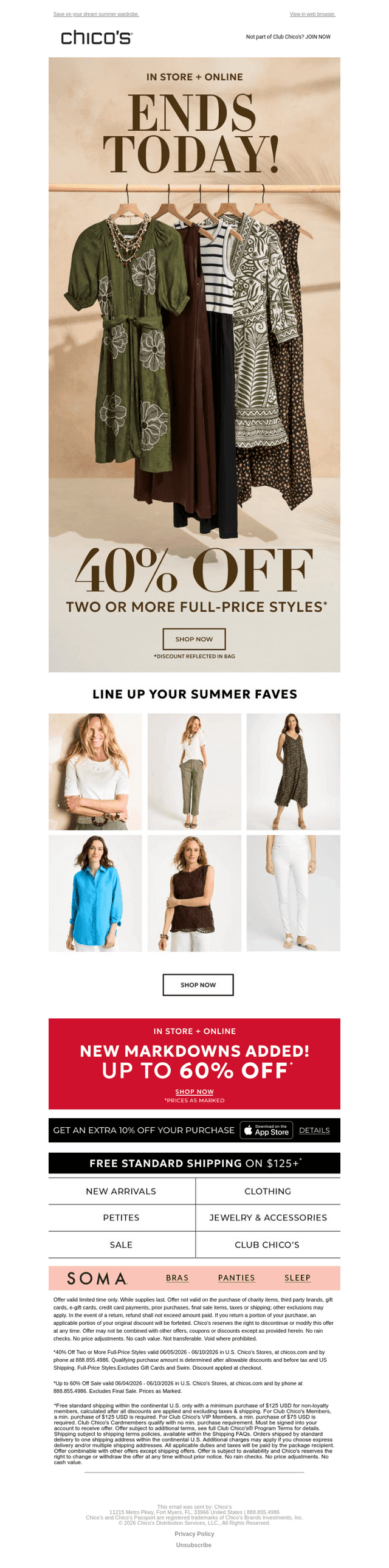 ENDS TODAY! 40% OFF 2+ NEW STYLES