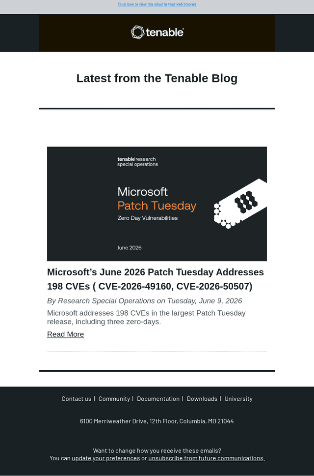 Latest from the Tenable Blog - Jun 10, 2026