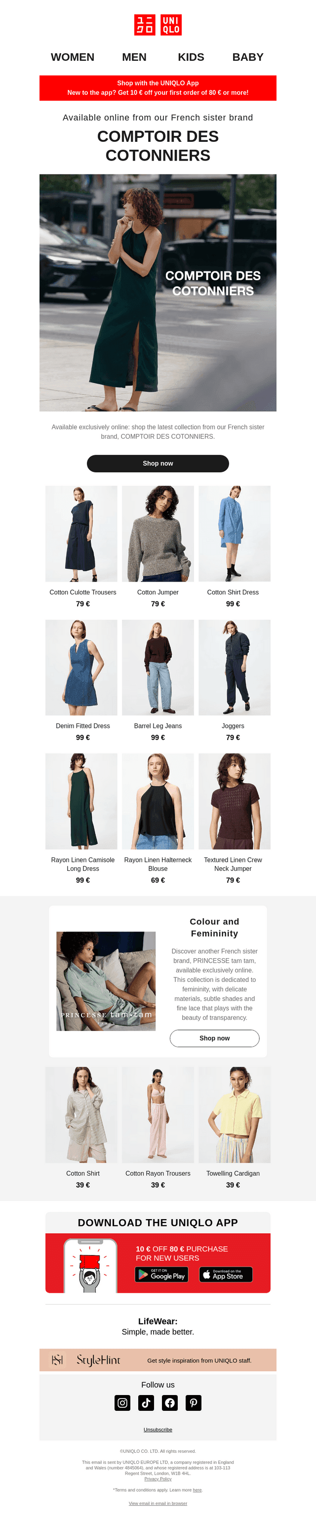 UNIQLO email from Wed, Jun 10, 2026