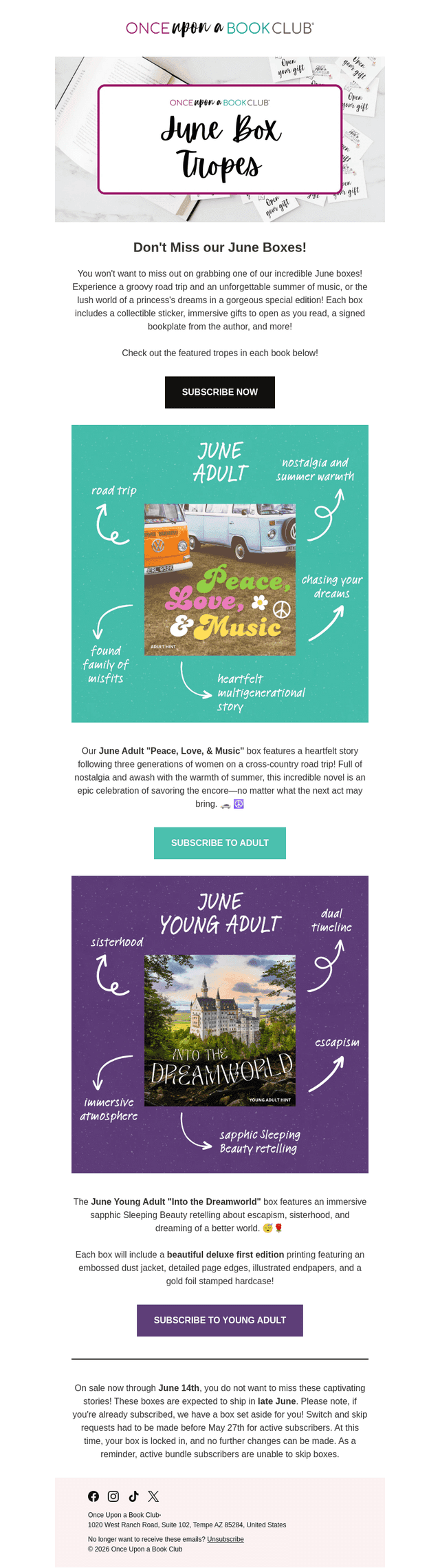 Once Upon A Book Club email from Wed, Jun 10, 2026