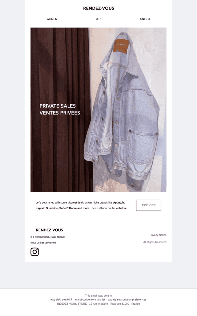 THE PRIVATE SALES START NOW