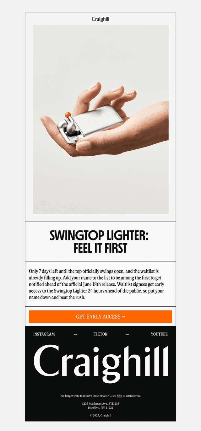 Early Access: Swingtop Lighter