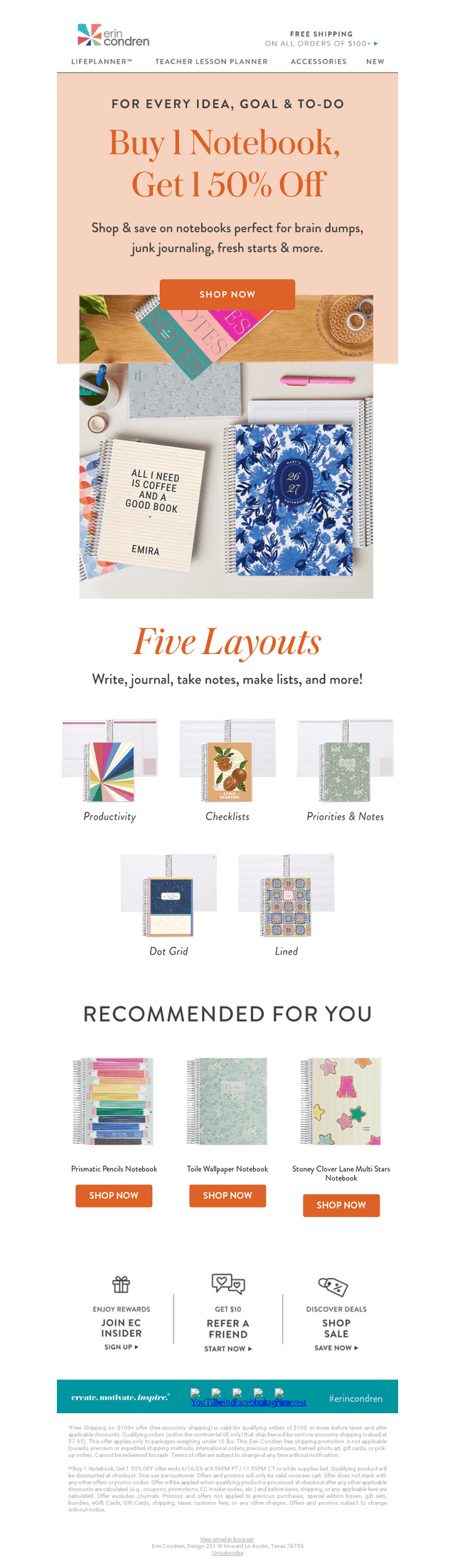 Buy 1 Notebook, Get 1 50% Off