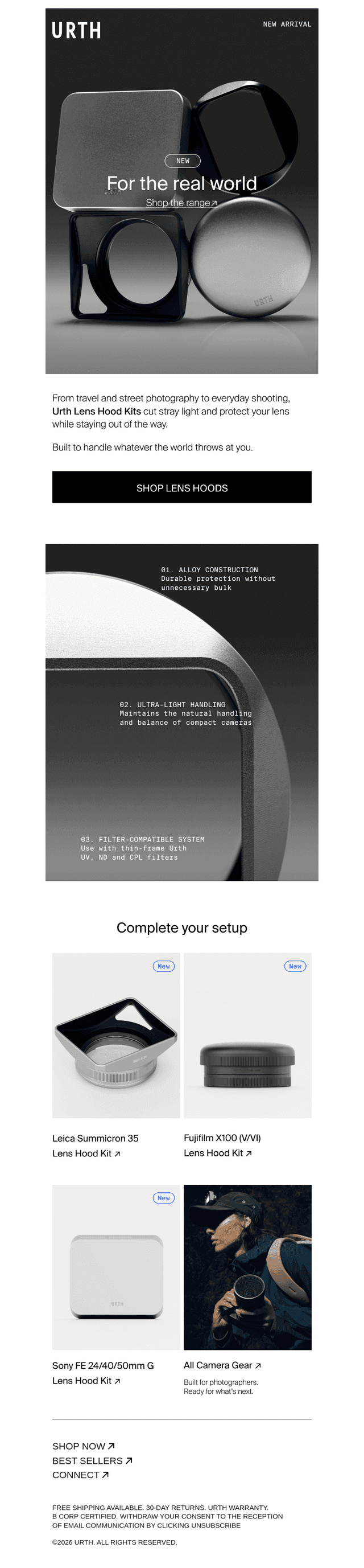 Lens hoods, refined.