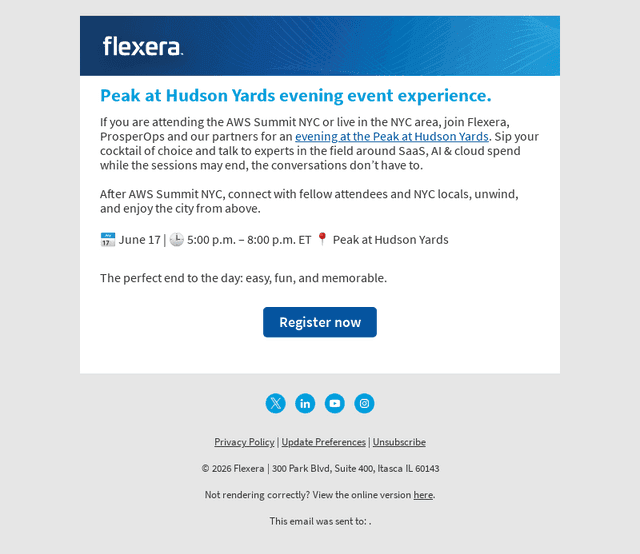 Your invite to an evening event after AWS NYC