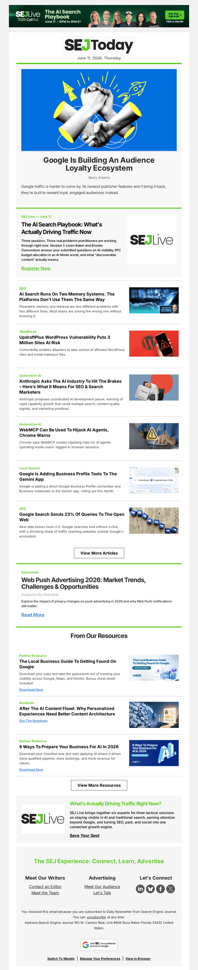 Search Engine Journal email from Thu, Jun 11, 2026