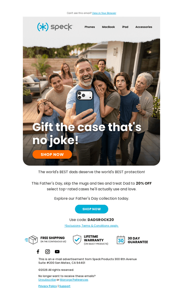 Speck Products email from Fri, Jun 12, 2026