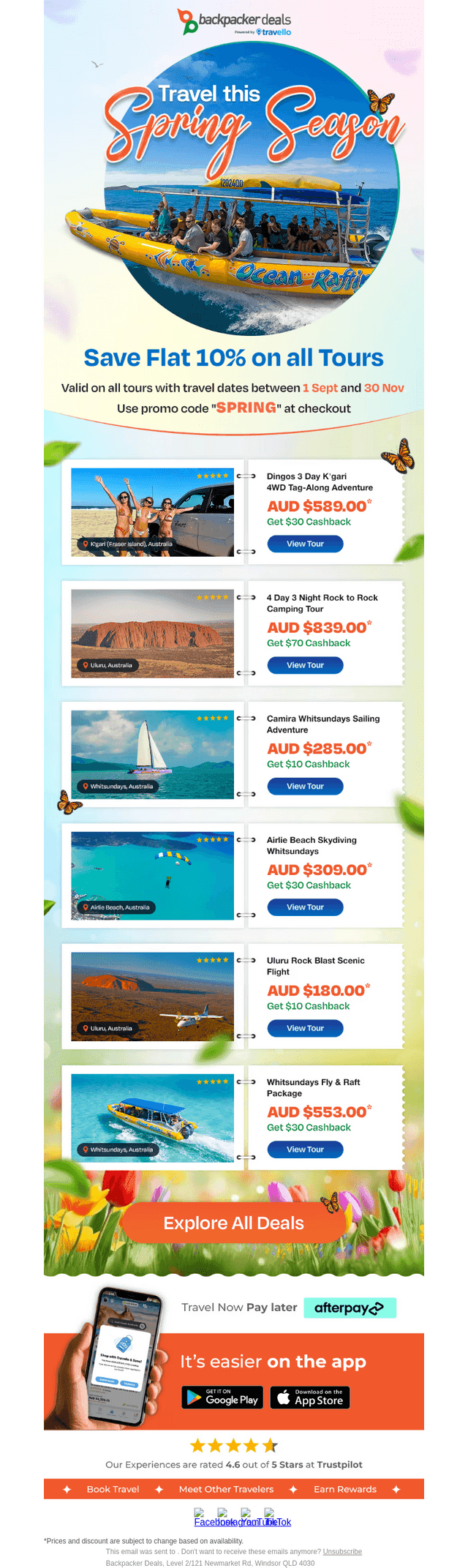 Backpacker Deals email from Fri, Jun 12, 2026