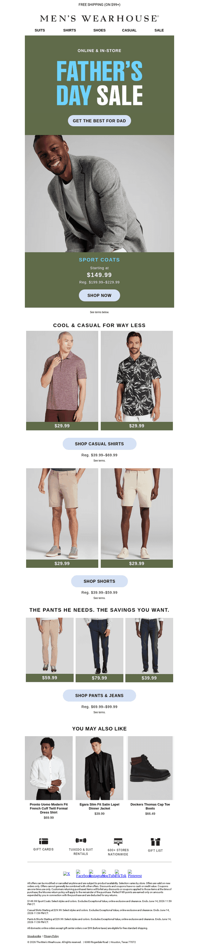 Men's Wearhouse email from Fri, Jun 12, 2026