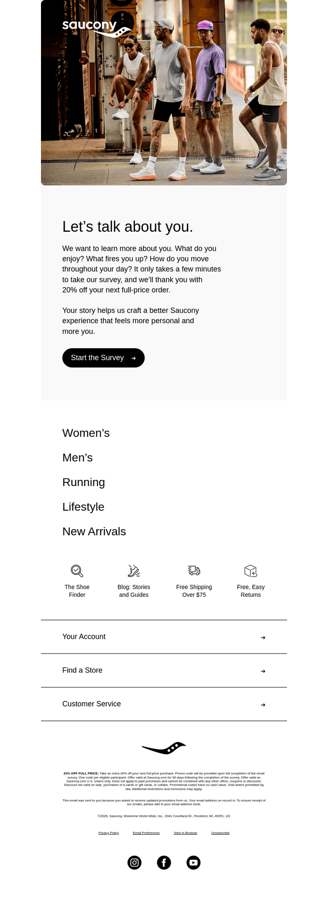 Saucony email from Fri, Jun 12, 2026