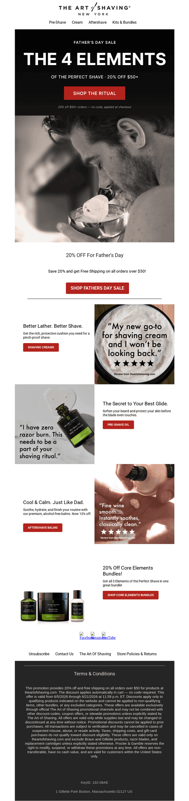 The Art of Shaving email from Fri, Jun 12, 2026
