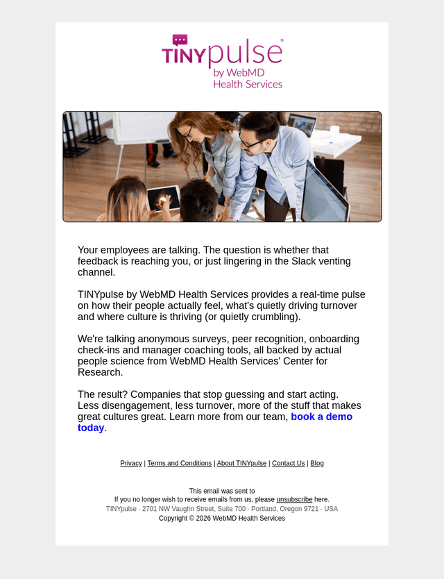 TINYpulse email from Fri, Jun 12, 2026