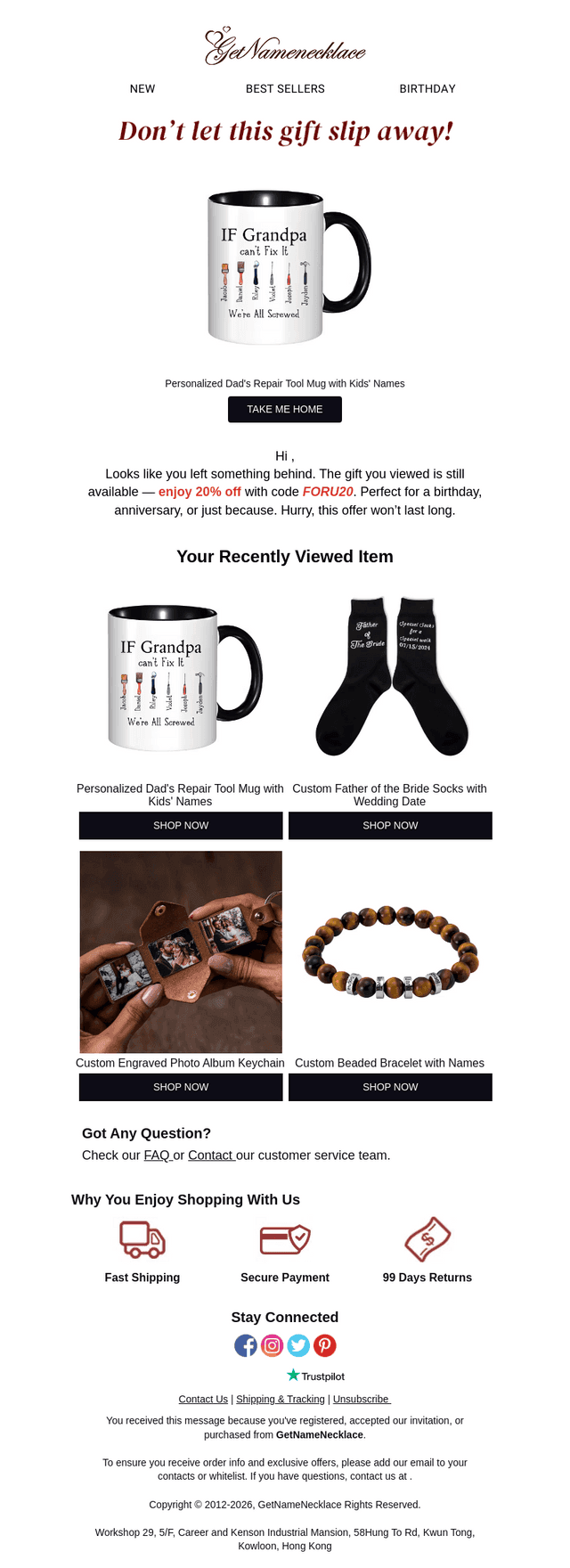 A quick reminder , enjoy 20% off