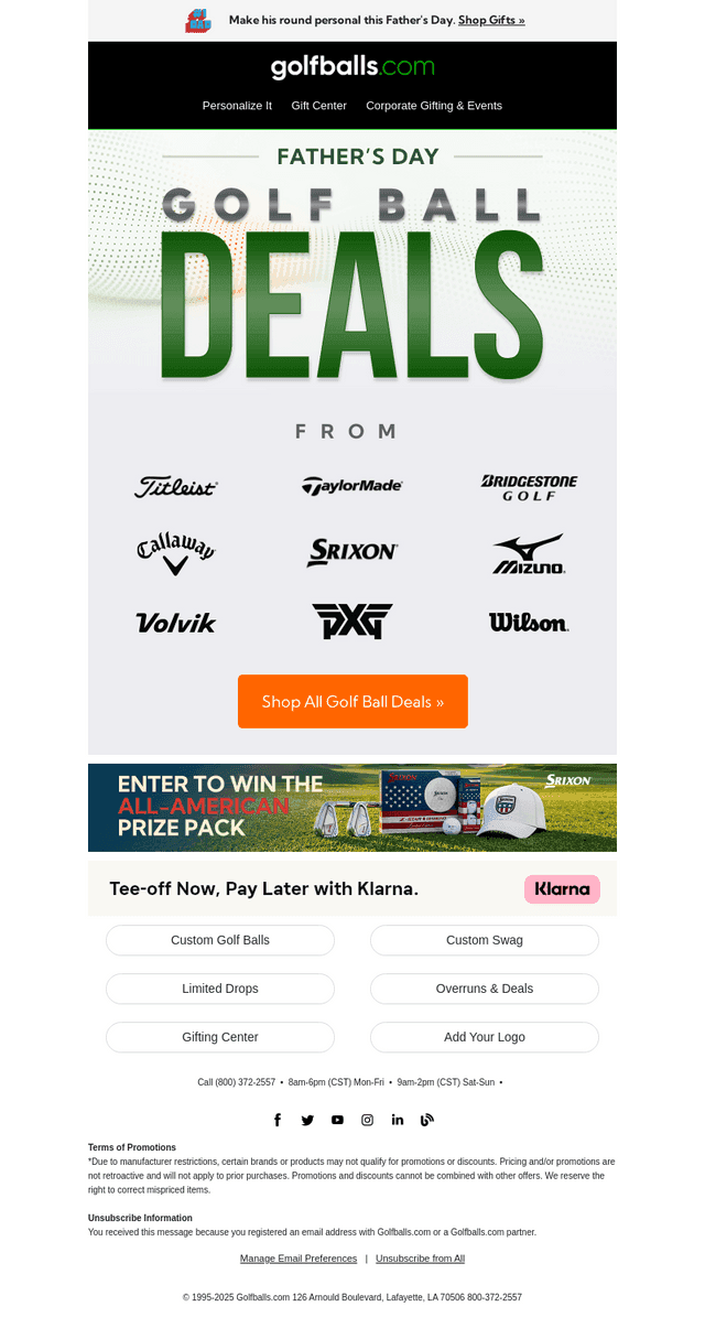 Golfballs email from Sat, Jun 13, 2026