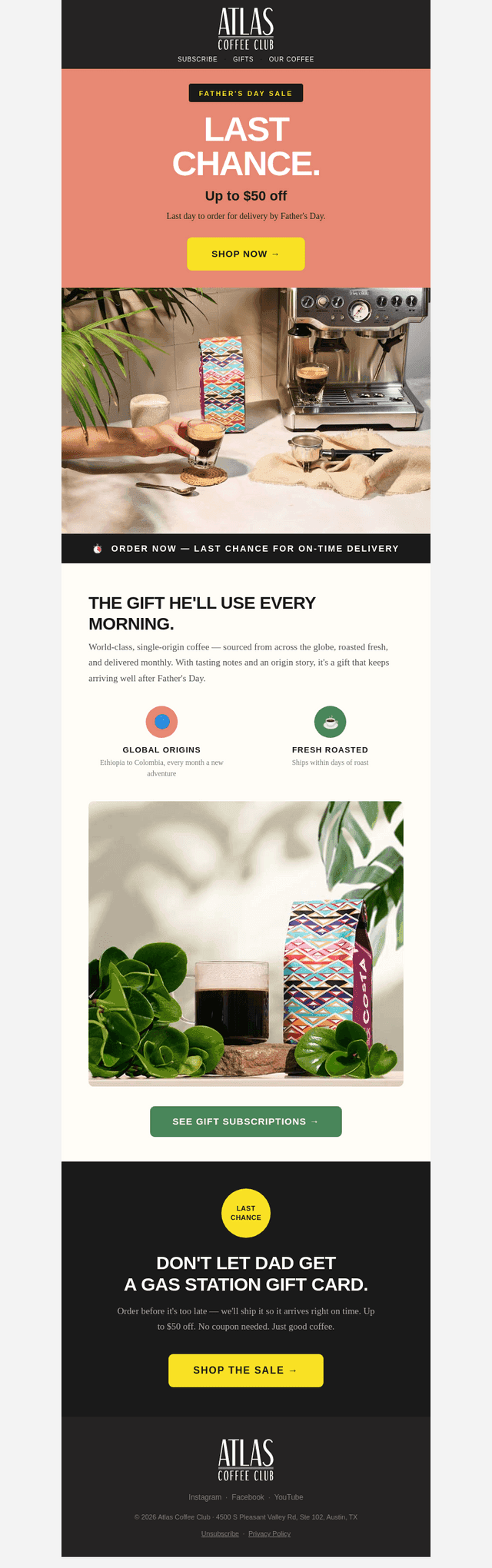 Atlas Coffee Club email from Sun, Jun 14, 2026