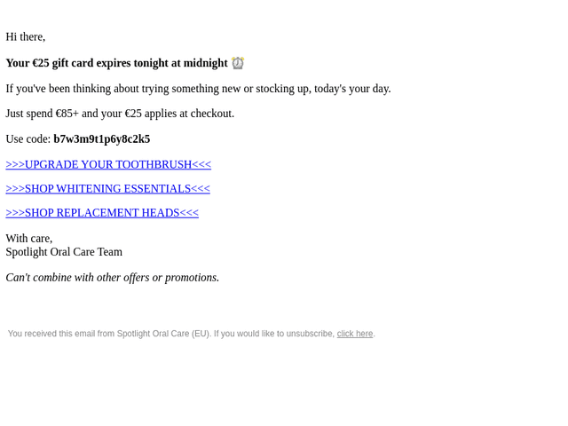 Spotlight Oral Care email from Sun, Jun 14, 2026